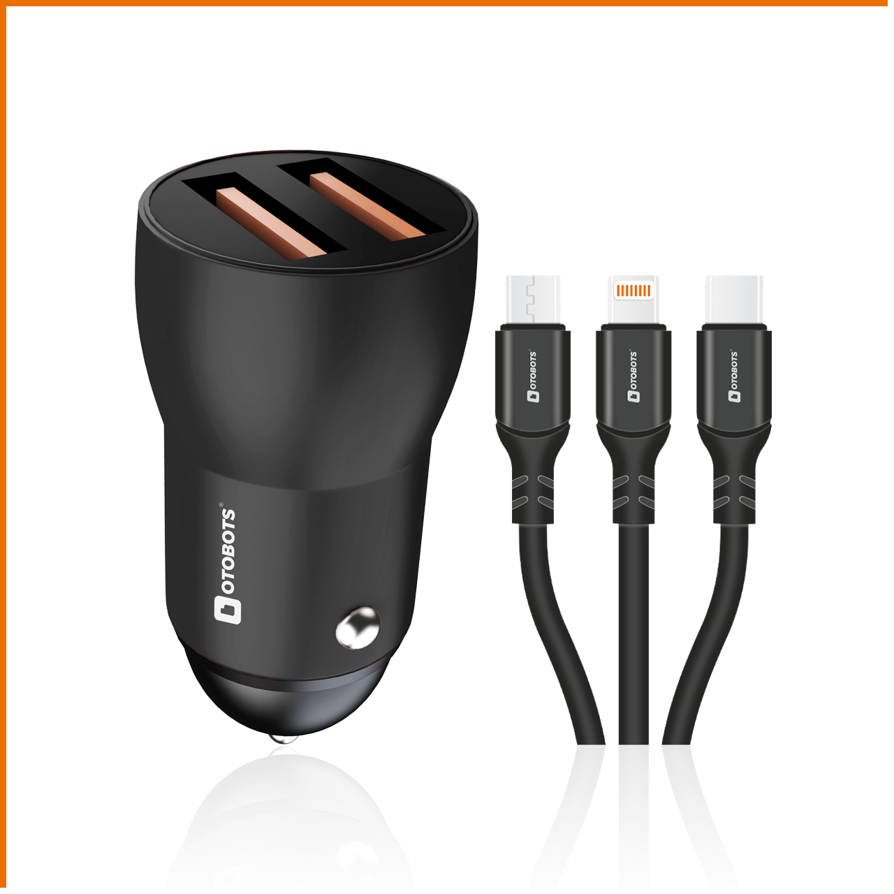 Car charger with 3 in 1 wire